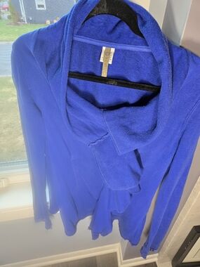 XCVI Royal Blue Scarf Collar Women's Sweater